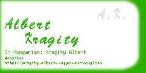 albert kragity business card